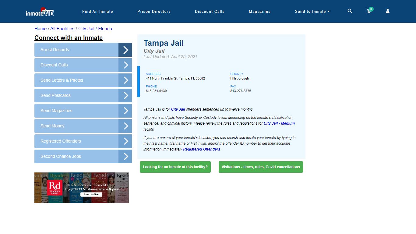 Tampa Jail | Inmate Locator
