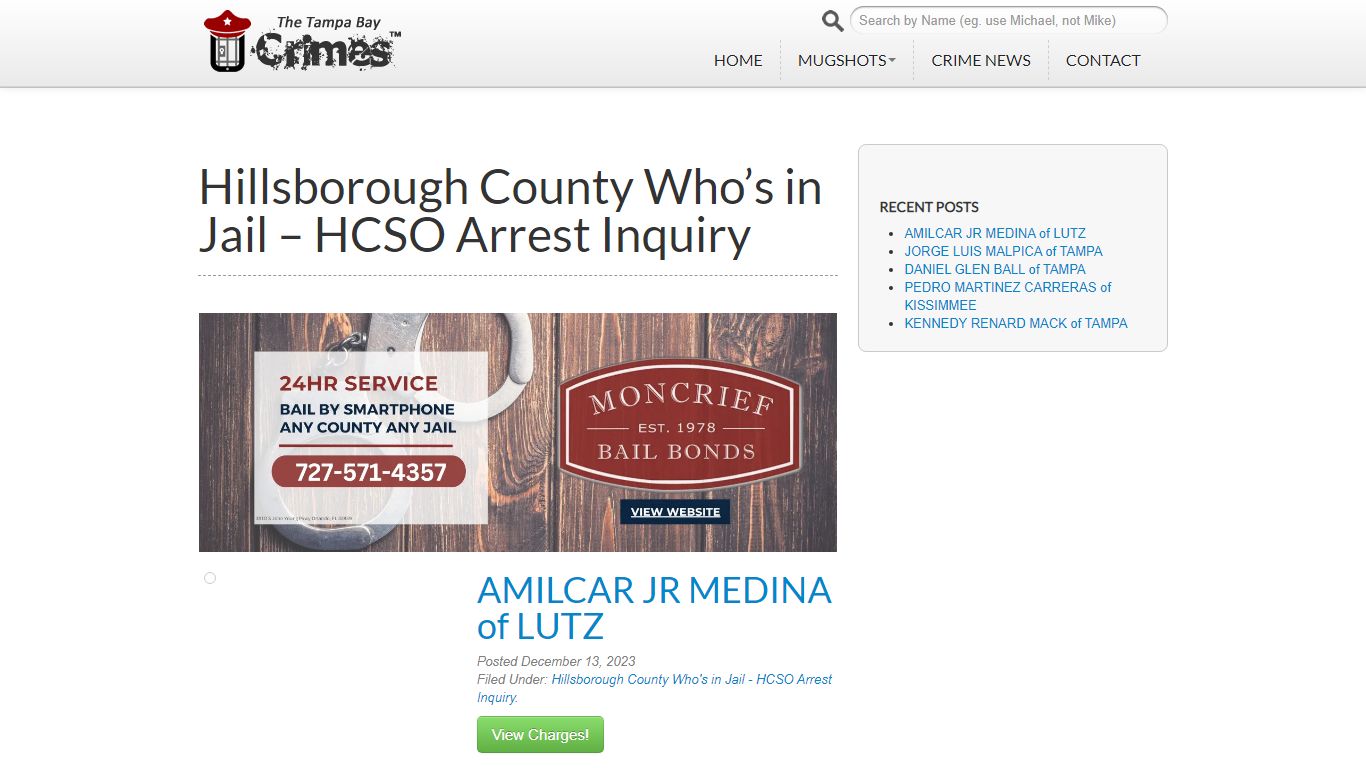 Hillsborough County Who’s in Jail – HCSO Arrest Inquiry